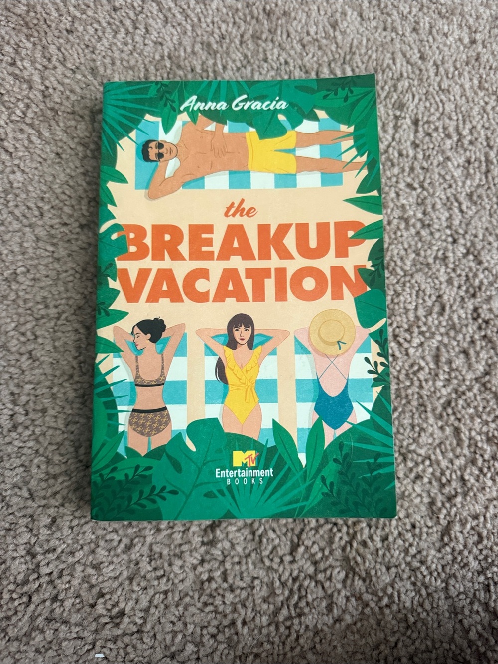 The Breakup Vacation by Anna Gracia — Yellow & Teal Cover